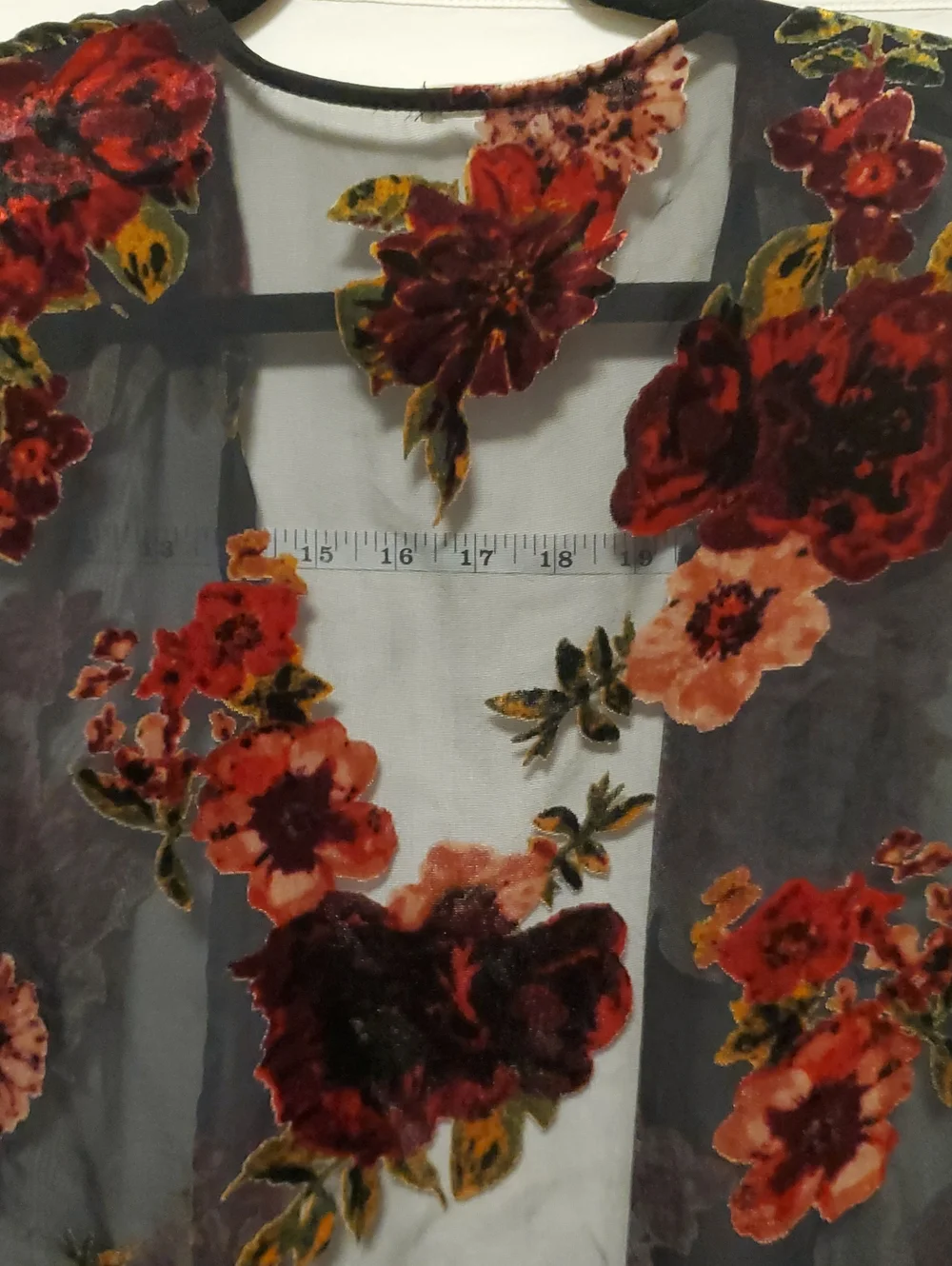 Maurices Sheer Floral Velvet Burnout Kimono Robe M/L Boho Witchy